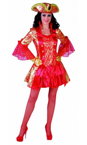 Robe marquise baroque corsaire rouge en location