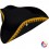 Chapeau Tricorne Noir Galon Or