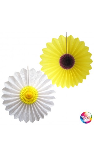 Déco Eventail Marguerite & Tournesol 50cm