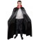 Cape dracula, vampire satinée noire de 140cm en satin avec col rouge pour adulte en vente.