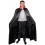 Cape dracula, vampire satinée noire de 140cm en satin avec col rouge pour adulte en vente.