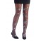 Collant noir toile d'araignée blanche