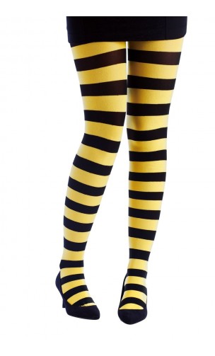 Collant rayé noir et jaune