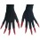 Gants sorcière avec ongles rouge