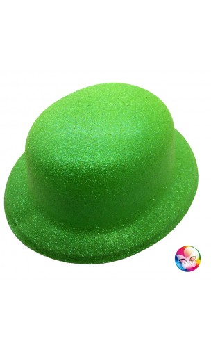 Chapeau melon vert pailletté