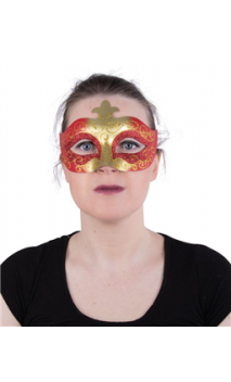 Loup vénitien rouge et or