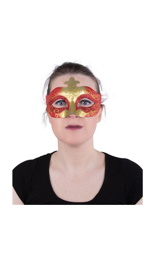 Loup vénitien rouge et or