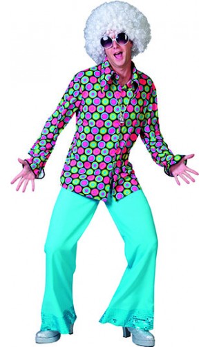 Chemise Homme à Paillettes Disco - Manches Longues En Maille - Style Années 70/80 - Pour Fête, Déguisement, Soirée