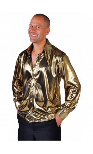 Chemise disco dorée