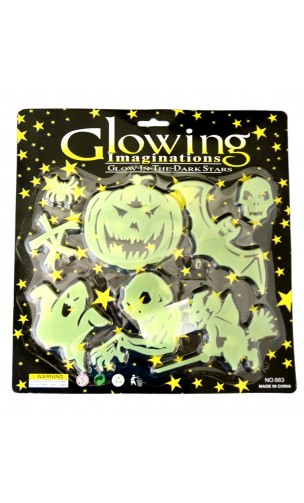 Sachet 8 déco halloween phospho