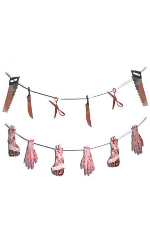 Guirlande armes et membres sanglants