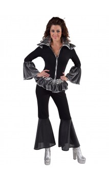 Combinaison disco noir femme 2
