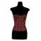 Corset bustier brocardé rouge