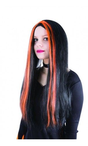 Perruque sorcière mèches orange