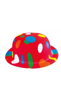 Chapeau melon à pois multicolore