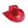Chapeau cow boy rouge sequin