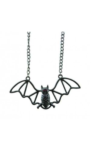 Collier chauve souris métal 8cm
