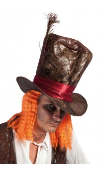 Chapeau chapelier fou avec cheveux
