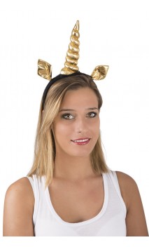 Serre-tête licorne doré et noir