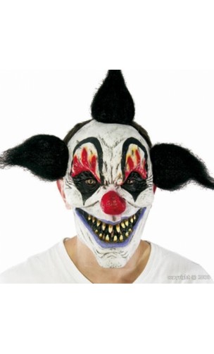 Masque clown maléfique cheveux noir