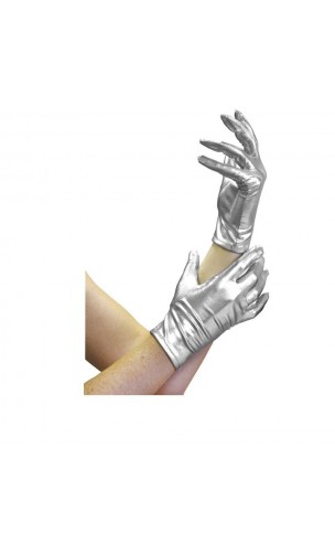 Gants disco argenté court