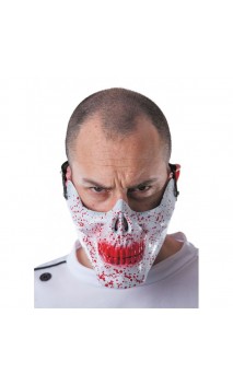Demi masque tête de mort sanglant