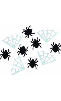 Confettis de table halloween araignée et toile