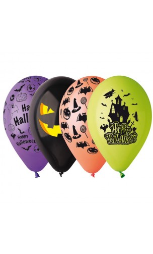 Sachet de 100 ballons halloween décorés avec motif effrayant, horreur en vente