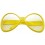 Lunettes disco année 80 jaune, lunette mouche pour déguisement carnaval couleur jaune