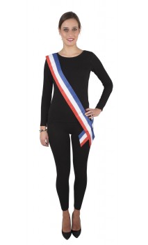 Echarpe de maire, président couleur tricolore bleu blanc rouge en vente à Paris