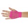 Gants mitaines résille court rose fluo pour déguisement