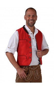 Location déguisement oktoberfest homme gilet tyrolien, bavaroi luxe rouge à Paris chez Be Happy