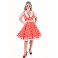 Déguisement robe guinguette 60's rouge à pois luxe en location à Paris
