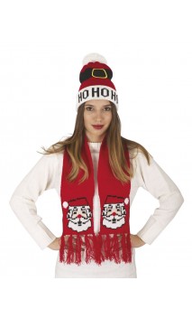 Set bonnet et écharpe père noël