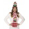 Set bonnet et écharpe sapin rouge et blanc