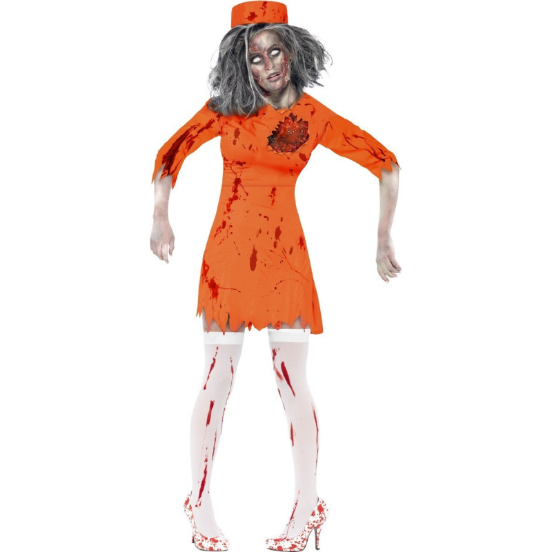 Prisonnière orange zombie femme