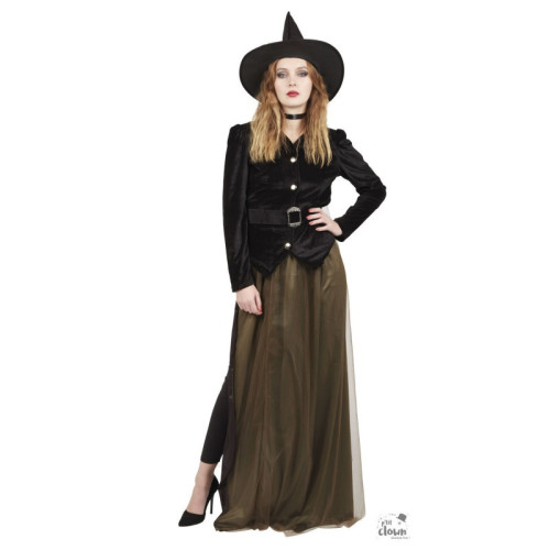 Déguisement Sorcière noir et vert adulte