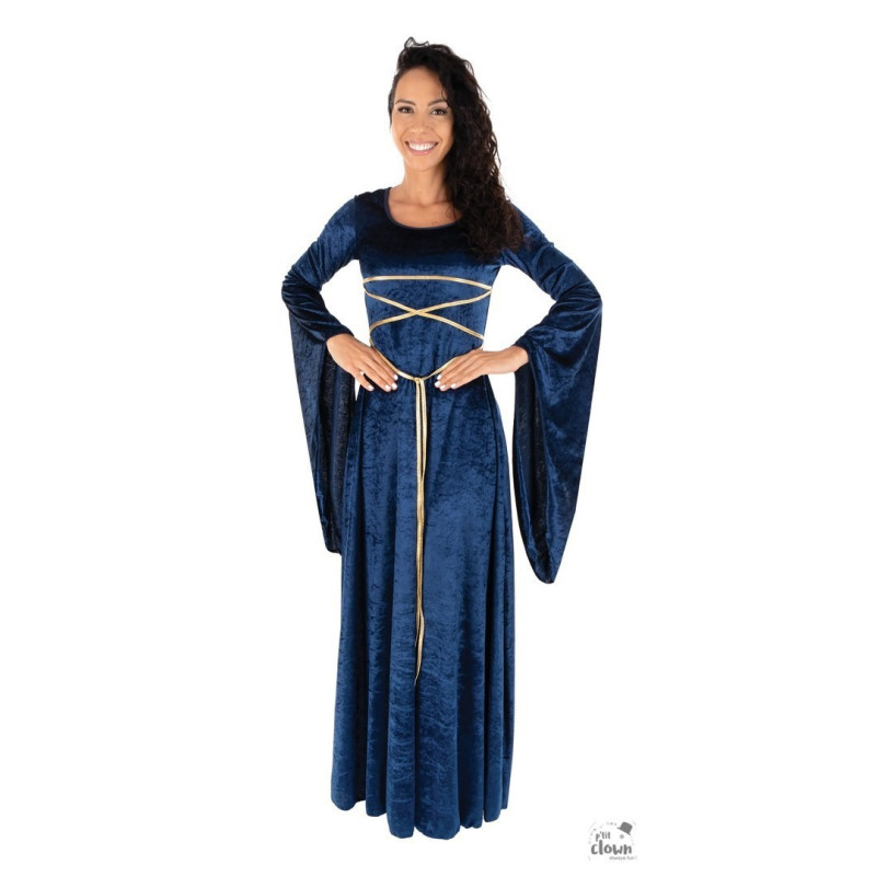 Robe médiéval bleue velours
