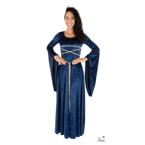 Robe médiéval bleue velours