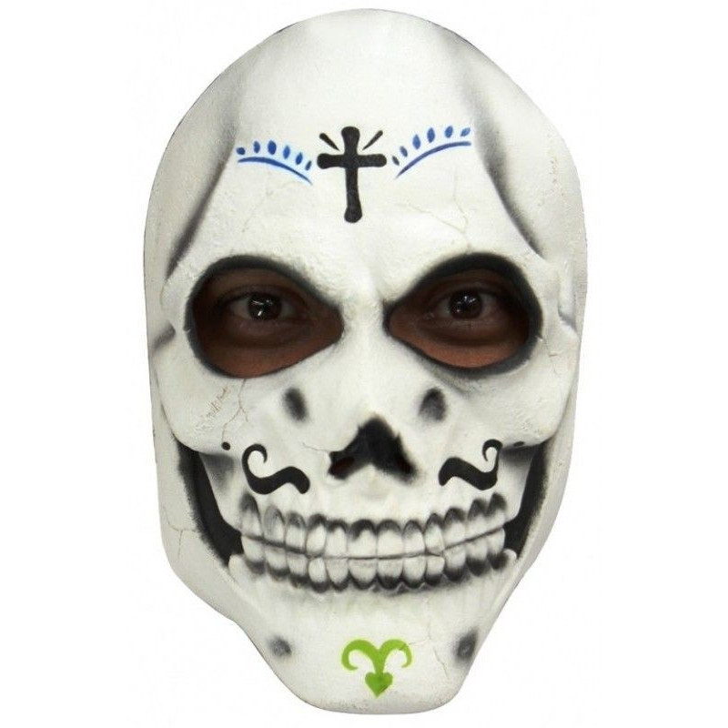 Masque visage dia de los muertos latex