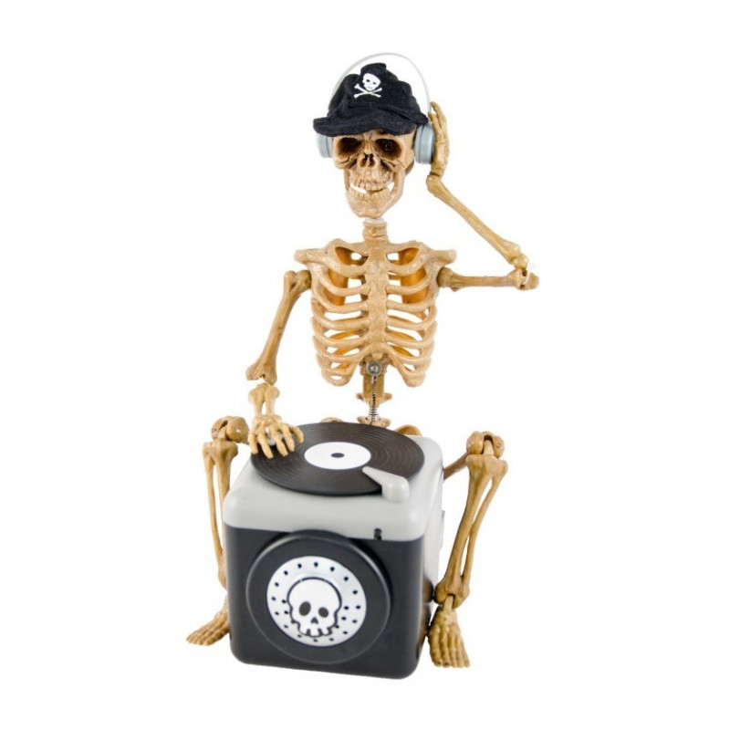 Squelette DJ sonore et mouvement 25cm