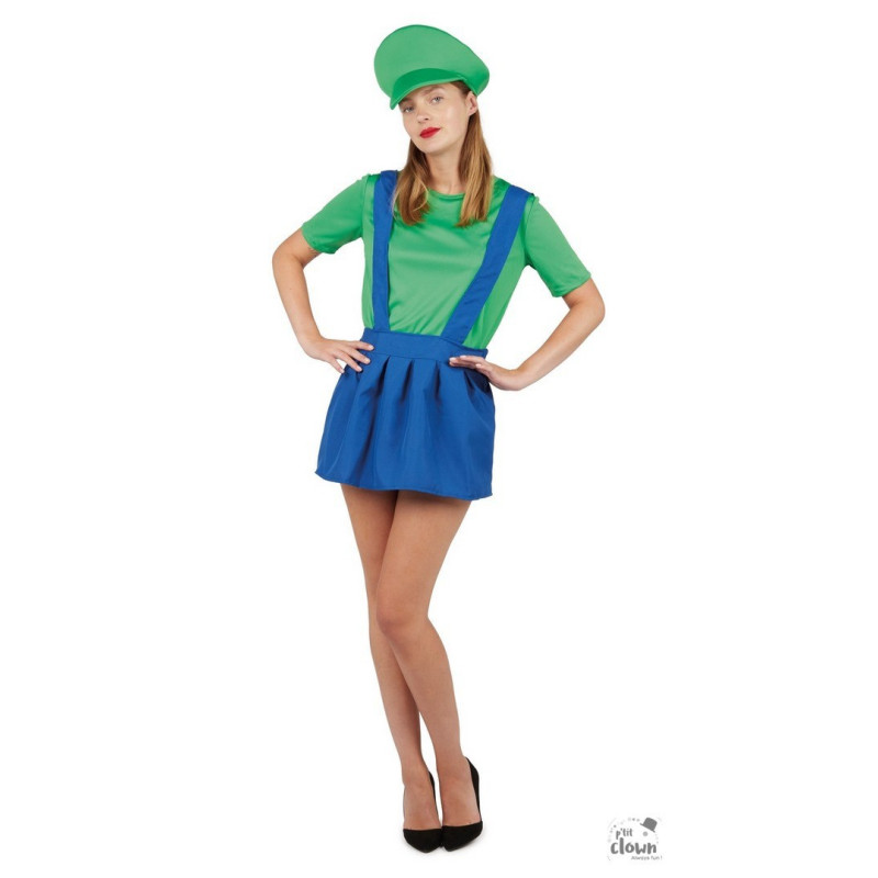 Déguisement plombier luigi fille adulte