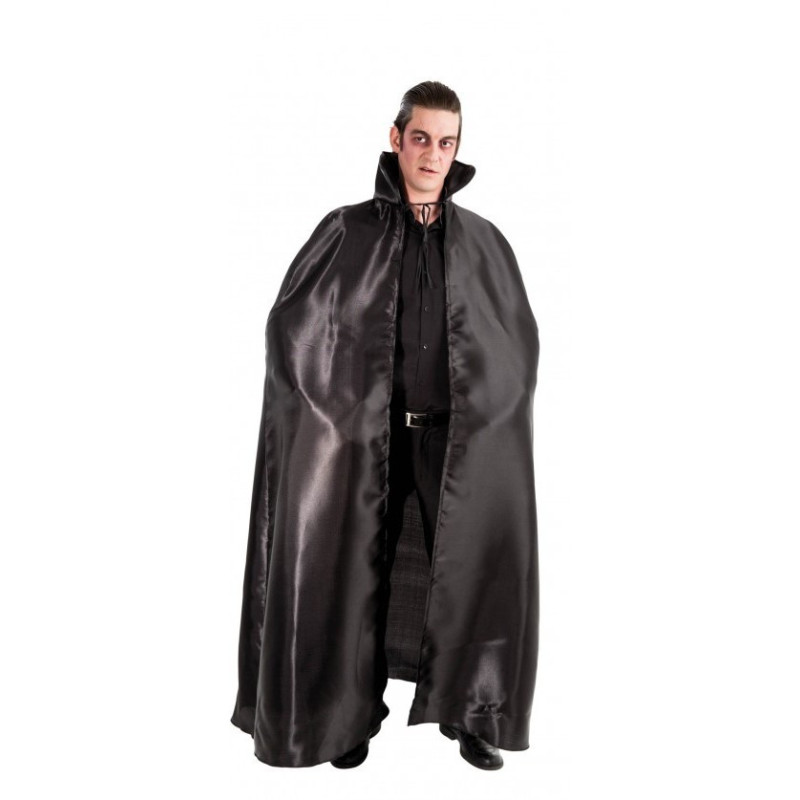 Cape à col en satin noire 163cm