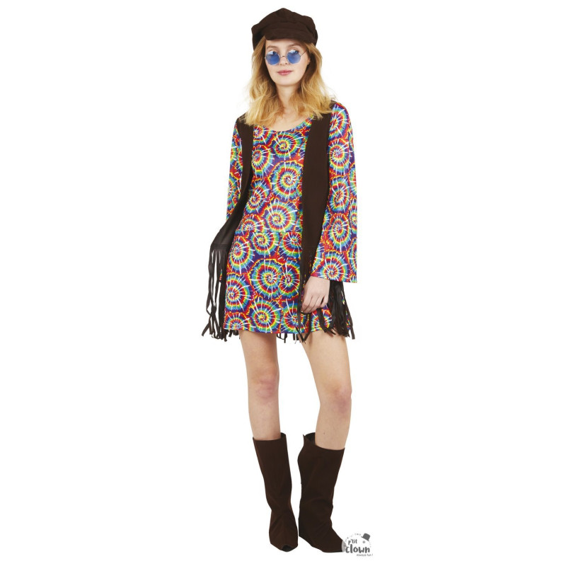 Déguisement robe hippie psychédélique femme en vente chez Be Happy