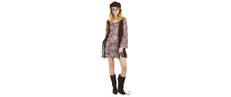 Déguisement robe hippie psychédélique femme en vente chez Be Happy