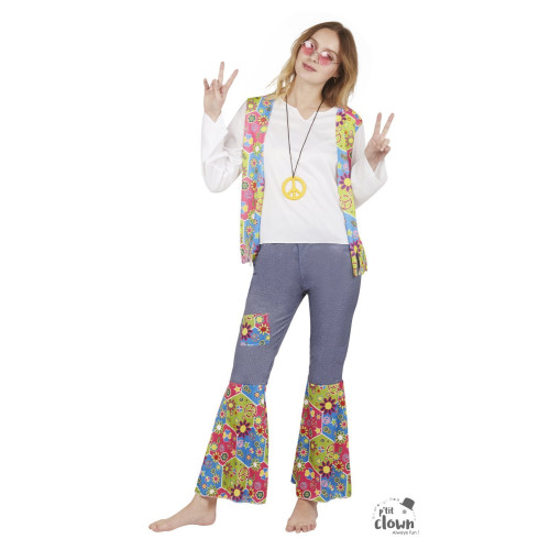 Déguisement hippie fleuris femme