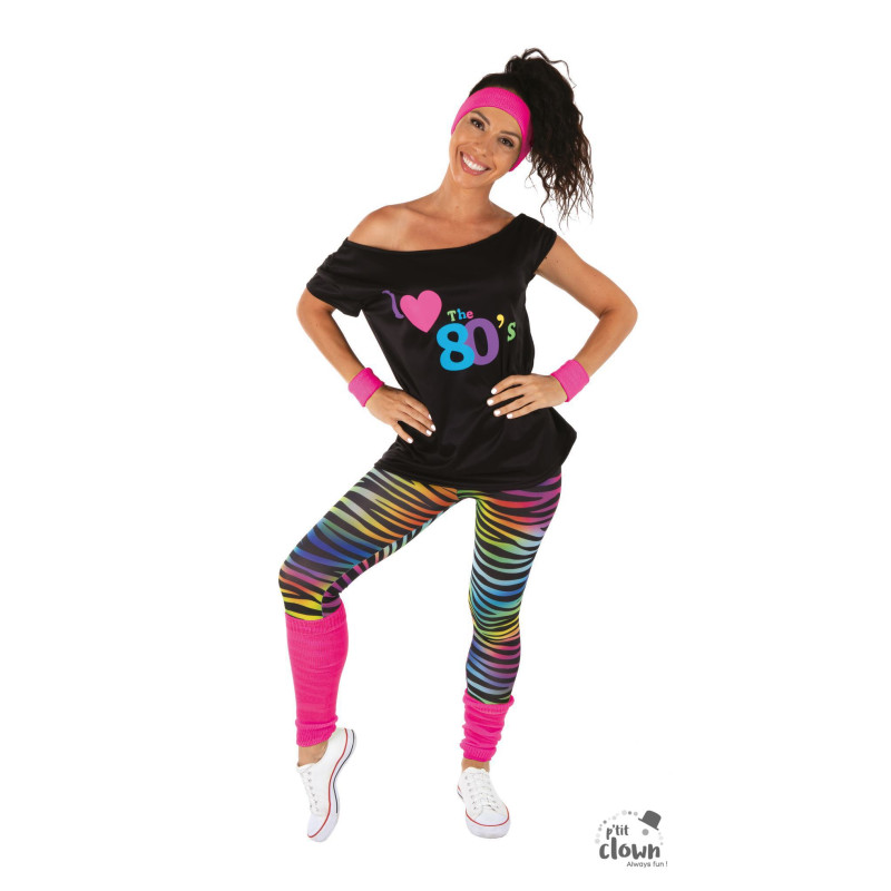 Déguisement set année 80 rose disco