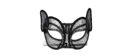 Masque loup chat noir en dentelle pour adulte en vente