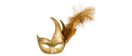 Masque loup vénitien précieuse couleur or en vente