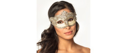 Masque loup baroque écru pour déguisement Versailles, Venise, Bal masqué ou carnaval en vente chez Be Happy